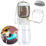 Dogs&amp;Co Honden Waterfles 500 ML  met voerbakje Wit