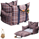  Dogs&amp;Co&reg; Luxe Honden autostoel  Royal+  Brown Check Waterproof Limited Edition