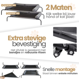 Dogs&amp;Co Hondenstretcher met bolster maat XL 106*68*18CM