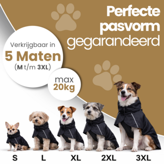 Dogs&amp;Co&reg; Paws Protect Regenjas voor Honden &ndash; Waterdichte Hondenjas met Reflectie