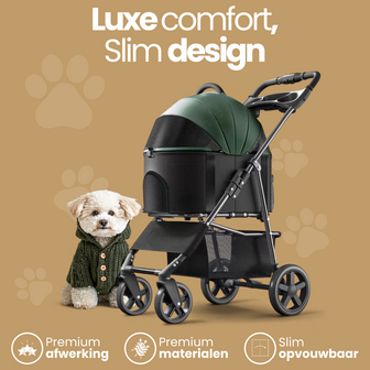 Dogs&amp;Co&reg; 2IN1 Hondenbuggy Khaki