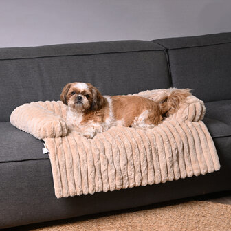 Corduroy Bankdeken Beige Maat L &ndash; 100 &times; 85 cm| Luxe Bankbeschermer | Dogs&amp;Co&reg; 