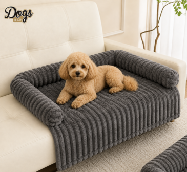 Corduroy Bankkdeken Antraciet Maat S &ndash; 70 &times; 65 cm| Luxe Bankbeschermer | Dogs&amp;Co&reg; 