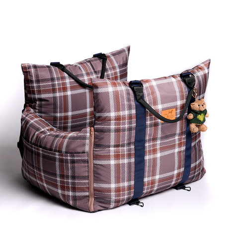  Dogs&amp;Co Luxe Honden autostoel  Royal+  Brown Check Waterproof Limited Edition