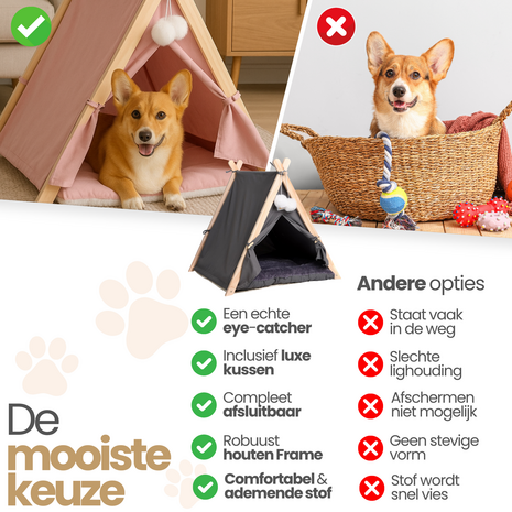 Dogs&amp;Co Tipi Tent voor katten of kleine honden Roze 