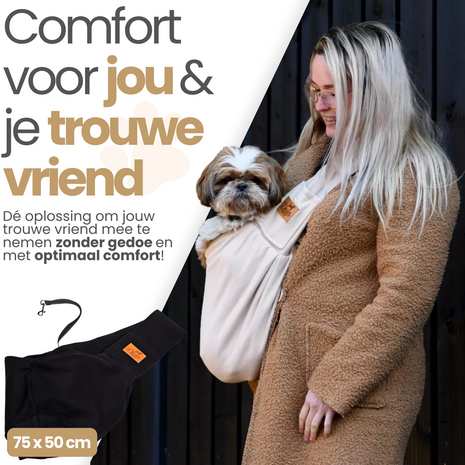Dogs&amp;Co Slingbag  - Draagtas zwart