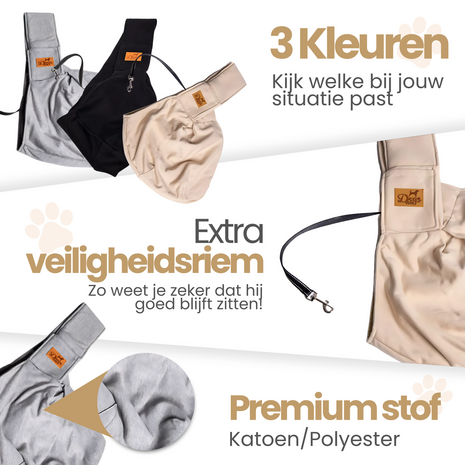 Dogs&amp;Co Slingbag  - Draagtas zwart