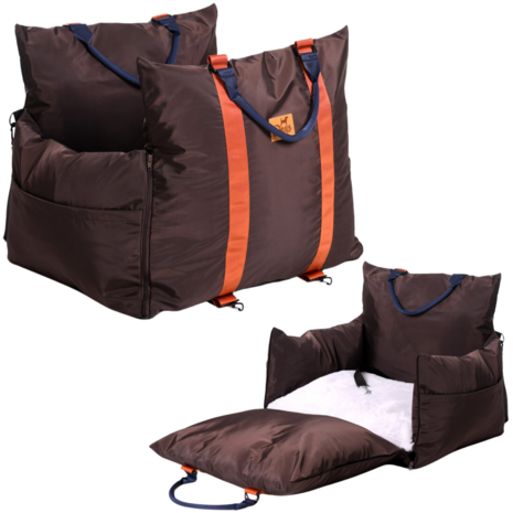 Dogs&amp;Co Luxe Honden autostoel  Royal+  Choco Waterproof 