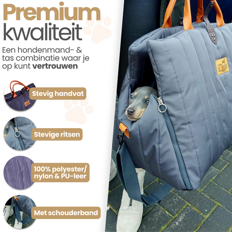 Dogs&amp;Co&reg; Luxe Hondentas Antraciet voor honden tot 8KG 