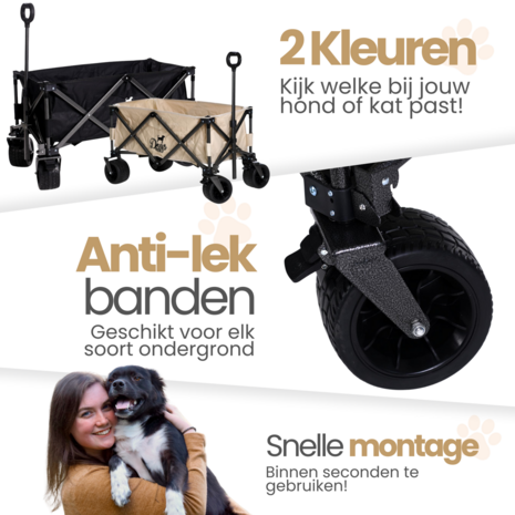 Dogs&amp;Co&reg; Opvouwbare Bolderkar Zwart