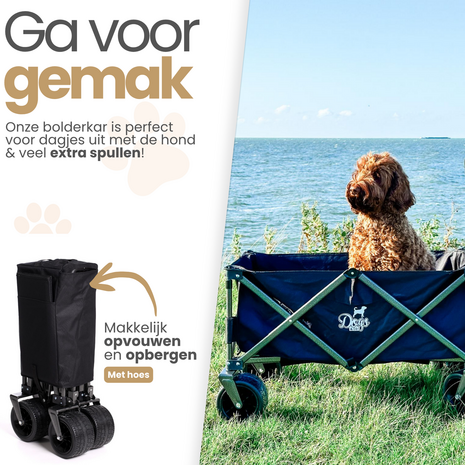 Dogs&amp;Co&reg; Opvouwbare Bolderkar Zwart