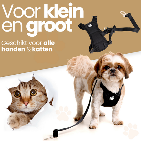 Dogs&amp;Co&reg; autoharnas Zwart incl. autogordel