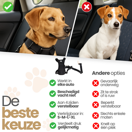Dogs&amp;Co&reg; autoharnas Zwart incl. autogordel