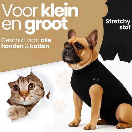 Dogs&amp;Co&reg; Honden Romper voor na de operatie Zwart