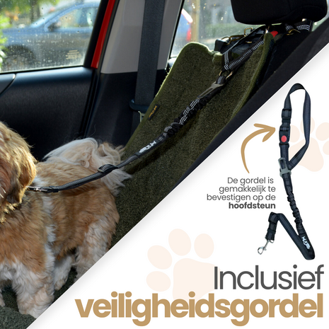 Dogs&amp;Co Autostoel beschermer Beige incl autogordel