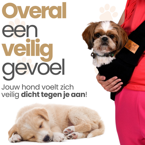 Dogs&amp;Co Slingbag  - Draagtas beige