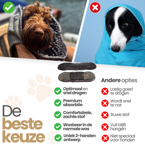 Dogs&amp;Co Honden Handdoek - Grijs