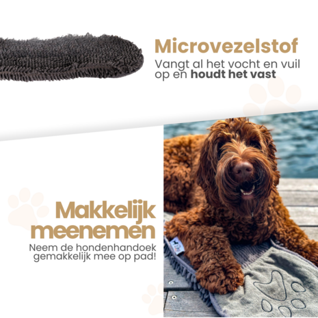 Dogs&amp;Co Honden Handdoek - Grijs