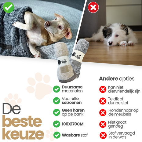 Dogs&Co&reg; SNUGGLE fleece deken Beige 100x75cm 