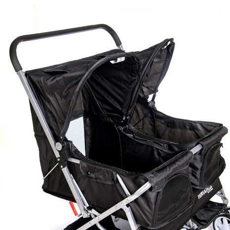 Paws&amp;Pals Dubbele hondenbuggy  Zwart 