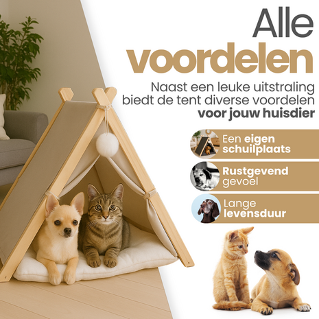 Dogs&amp;Co&reg; Tipi Tent voor katten of kleine honden Ecru