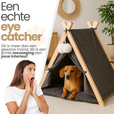 Dogs&amp;Co&reg; Tipi Tent voor katten of kleine honden Ecru