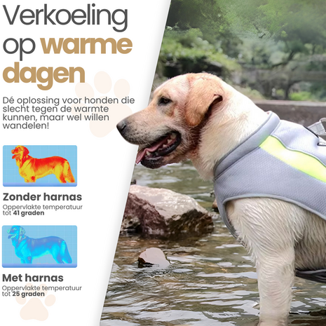 Verkoelend Ademend Hondentuig Ice Geel 