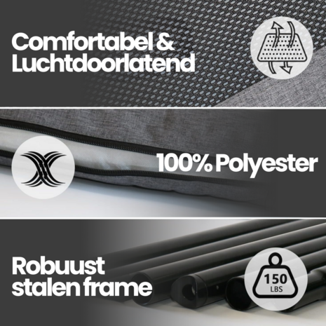 Dogs&Co Hondenstretcher met bolster maat L 96*68*18CM