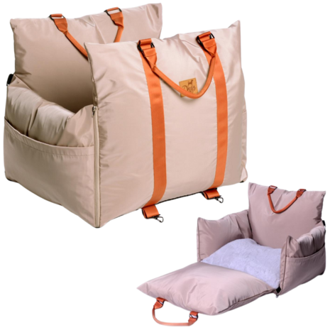 Dogs&amp;Co Luxe Honden autostoel  Royal+ TAUPE Waterproof