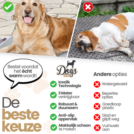 Dogs&amp;Co&reg; Honden koelmat - Icesilk materiaal - Koelen zonder water - Koelmat honden