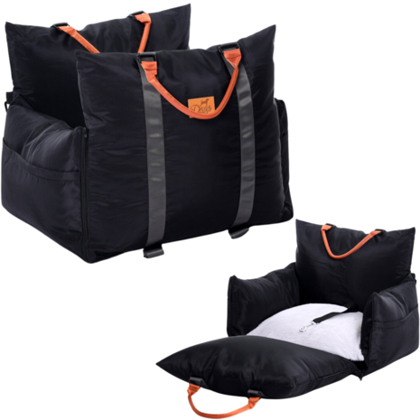 Dogs&amp;Co&reg; Luxe Honden autostoel  Royal+  ZWART 2.0 Waterproof 