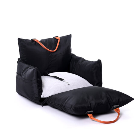 Dogs&amp;Co Luxe Honden autostoel  Royal+  ZWART 2.0 Waterproof 