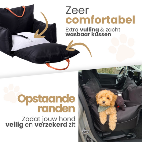 Dogs&amp;Co&reg; Luxe Honden autostoel  Royal+  ZWART 2.0 Waterproof 