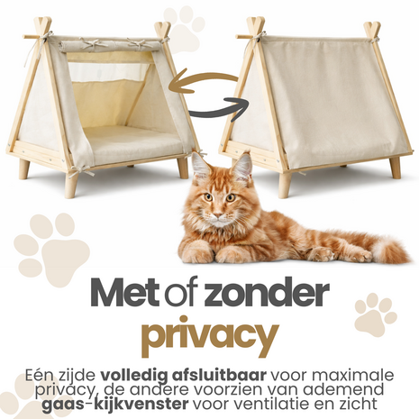 Dogs&Co&reg; Dierentent op Pootjes Ecru