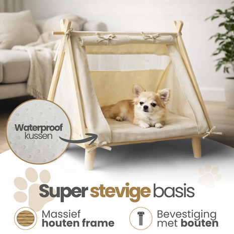 Dogs&Co&reg; Dierentent op Pootjes Ecru