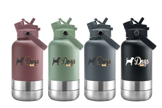 Dogs&Co&reg;&nbsp; Ge&iuml;soleerde Draagbare Drinkfles  Zwart
