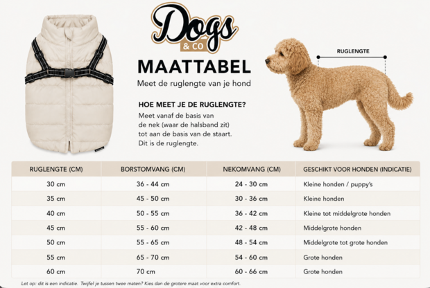 Dogs&Co Gewatteerde Hondenjas met Ge&iuml;ntegreerd Harnas CHOCO