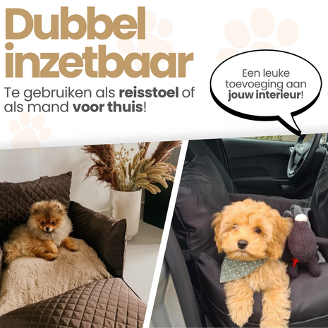  Dogs&amp;Co&reg; Luxe Honden autostoel  Royal+ Choco Waterproof Quilt 