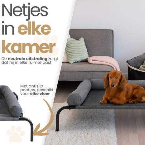 Dogs&Co Hondenstretcher met bolster maat M 86*61*18CM