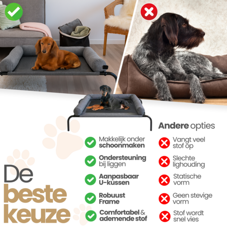 Dogs&Co Hondenstretcher met bolster maat M 86*61*18CM