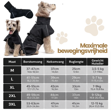 Dogs&Co&reg; Paws Protect Regenjas voor Honden &ndash; Waterdichte Hondenjas met Reflectie