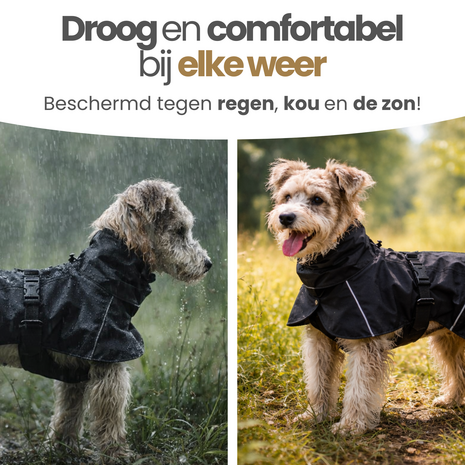 Dogs&Co&reg; Paws Protect Regenjas voor Honden &ndash; Waterdichte Hondenjas met Reflectie