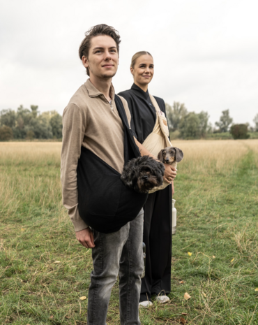 *TIJDELIJK UITVERKOCHT* Dogs&amp;Co Slingbag  - Draagtas beige TEDDY